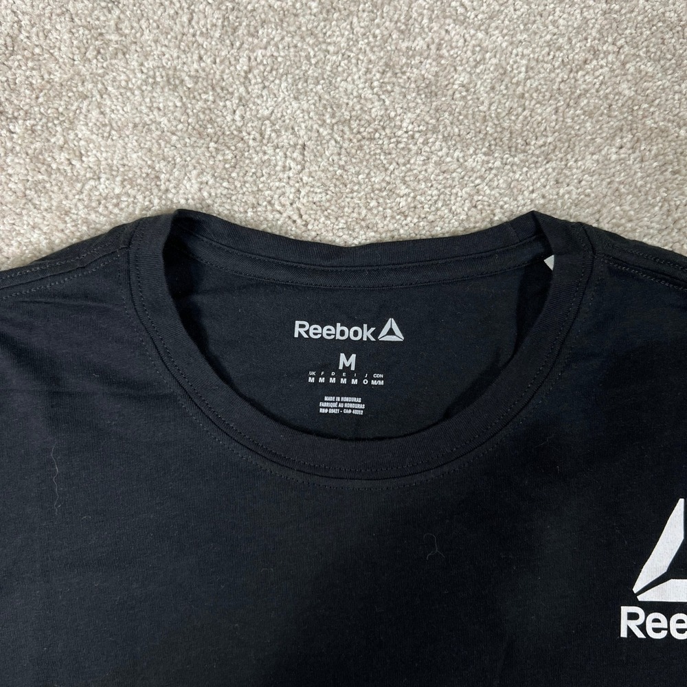 Reebok UFC Mens Medium Black Fight For Yours Graphic T-Shirt MMA Short‎ Sleeve - Picture 2 of 6